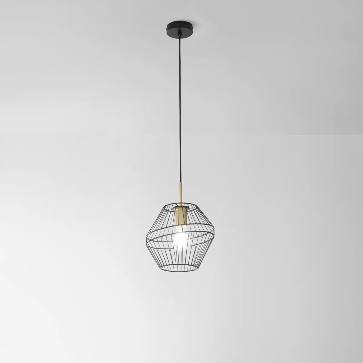 SOSPENSIONE KIKO NERA/ORO 1XE27 25X25X150CM