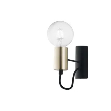 Applique murale E27 noire et dorée | Mondialshop