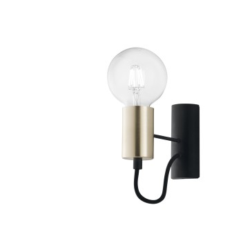 Applique murale E27 noire et dorée | Mondialshop