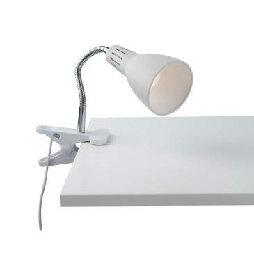 LOGIKO Weiße Lampe mit Klemme 1xE14 11,5x7,3x36,5cm