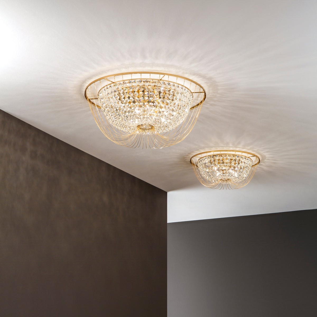 PLAFOND VIENNE OR 4XE14 45X22CM