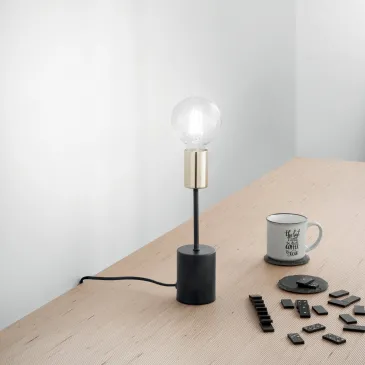 Lampe de table E27 noire et...