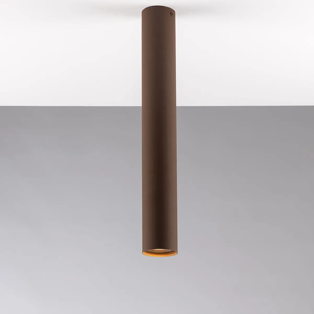 FLUKE Runde Corten-Deckenleuchte 1xGU10 5,5x5,5x40cm