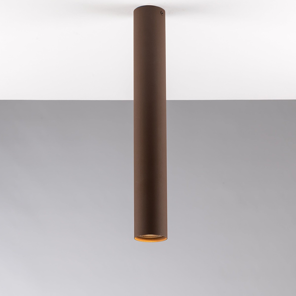 Plafonnier rond Fluke en acier Corten 1 x GU10 5,5 x 5,5...