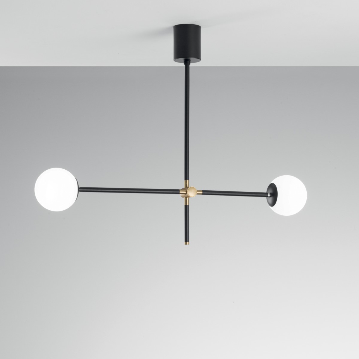 SUSPENSION ANTITESI NOIR/OR 2XE14 91X18X73,6CM