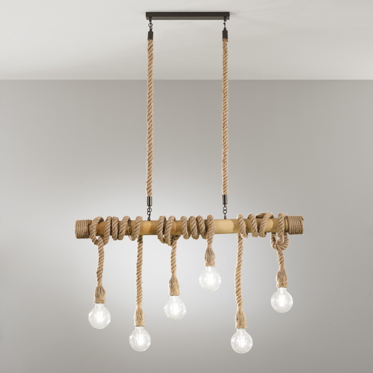 Corde de suspension en chanvre 6XE27 100X150CM