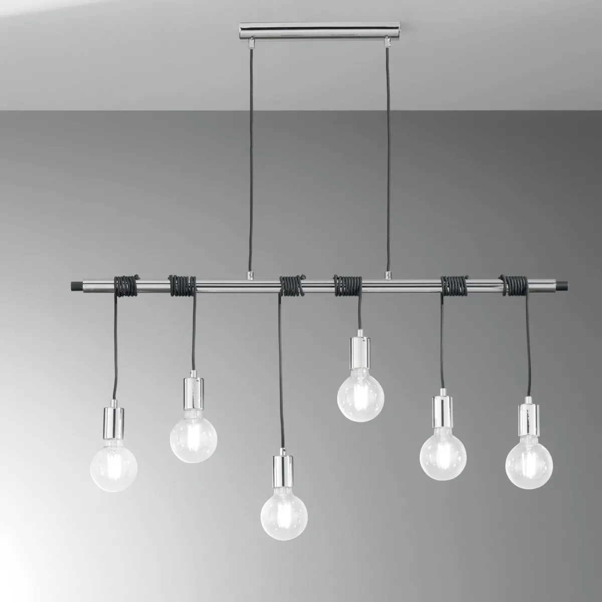 SOSPENSIONE ADMIRAL CROMO 6XE27 100X135CM