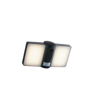 Projecteur LED anthracite VYSOR 20W 2640LM 4000K à intensité variable avec caméra et capteur Wi-Fi IP54 26,5X13,