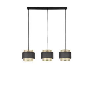 Suspension Lounge à trois pendentifs en métal doré et noir 3XE27 85X21X200CM