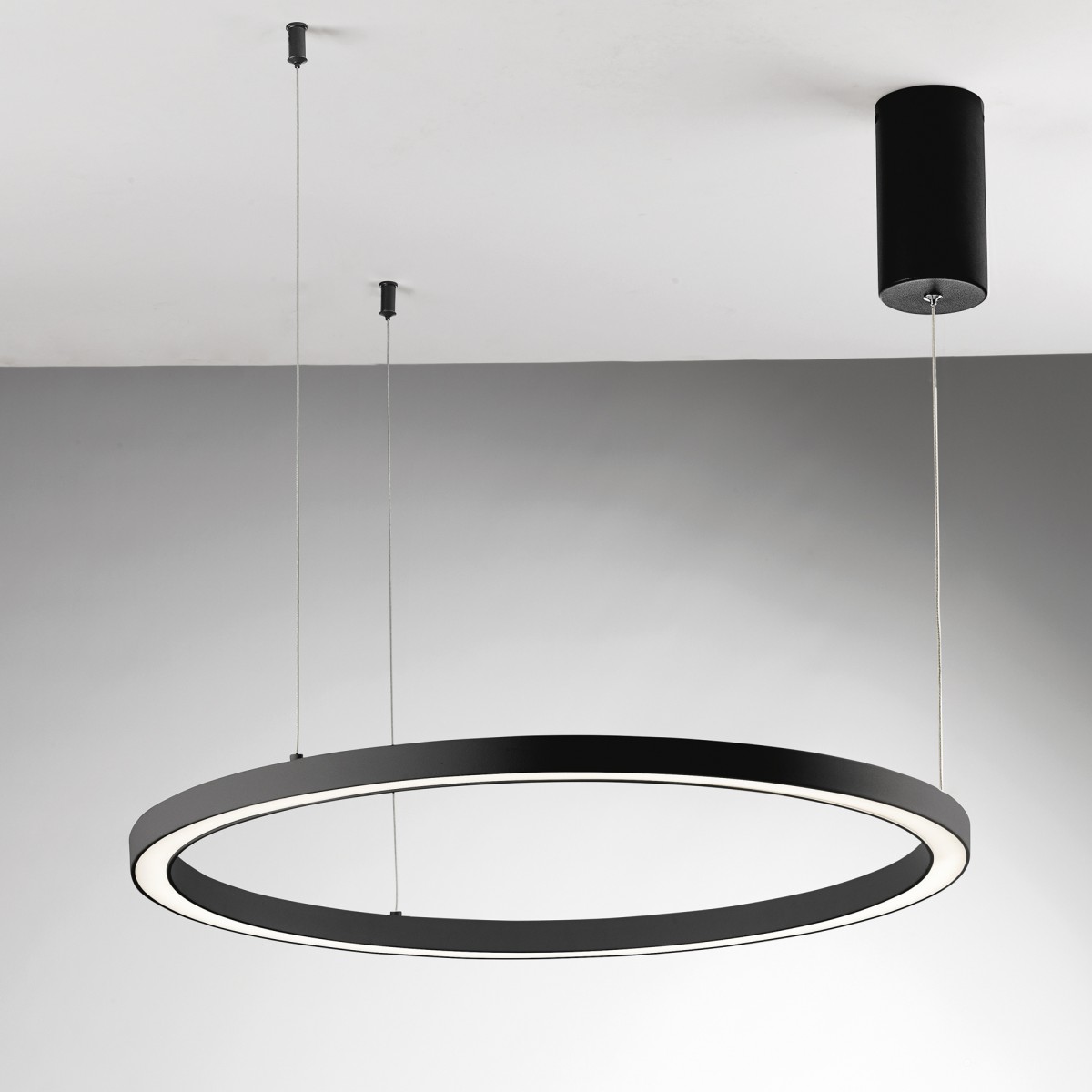 Suspension LED à anneaux noirs 40W 6000LM CCT 80X80X150CM