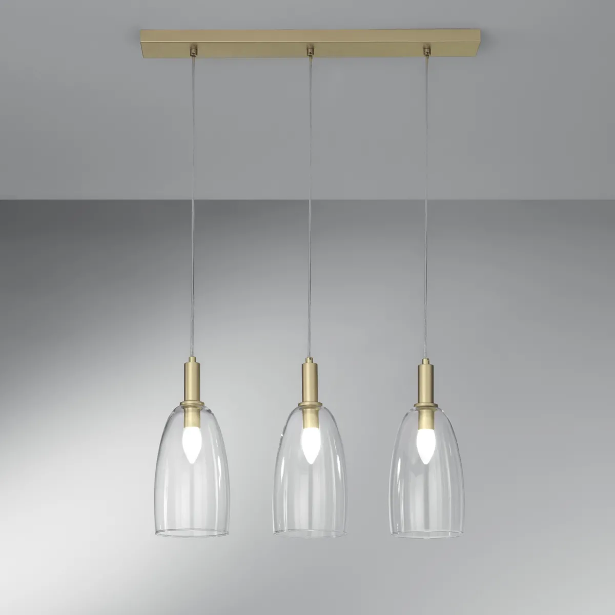 SOSPENSIONE BRANDY ORO 3XE14 72X14X150CM