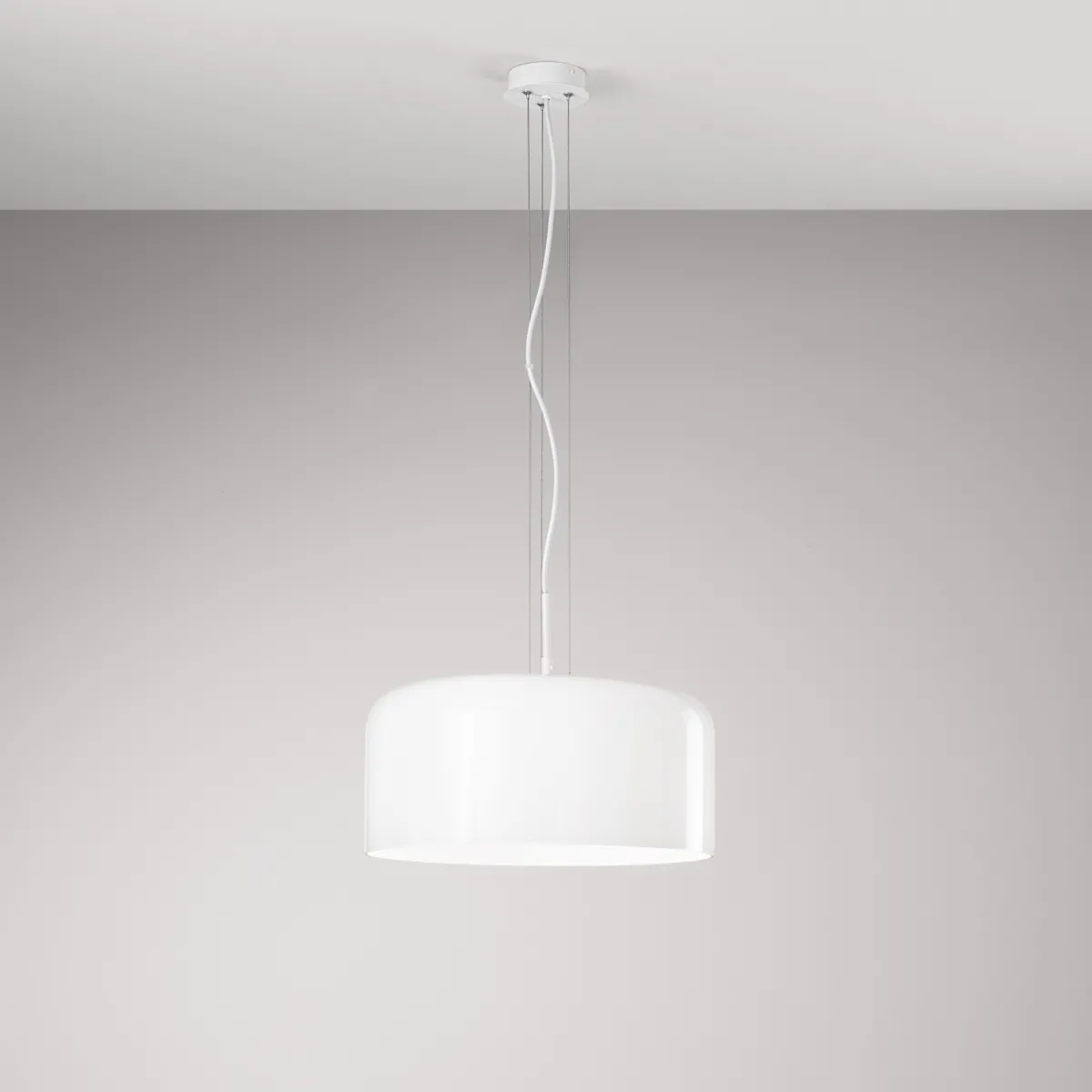 SOSPENSIONE GIBUS BIANCA 1XE27 40X40X150CM