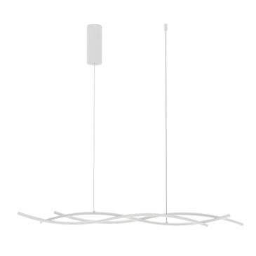 Suspension LED cinétique blanche 40 W 5100 lm CCT 117,2 x 6 x 105 cm