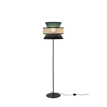 Poteau de sol pour gazebo en rotin vert, noir et naturel 1XE27 D40X145CM