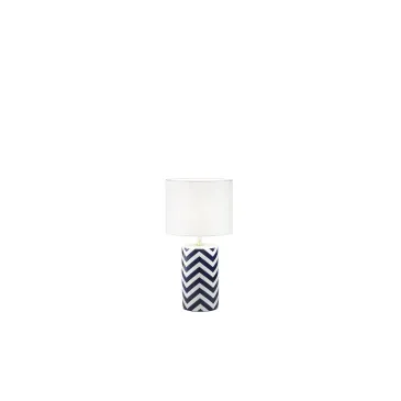 Lampe en céramique blanche et bleue E14 | Mondialshop