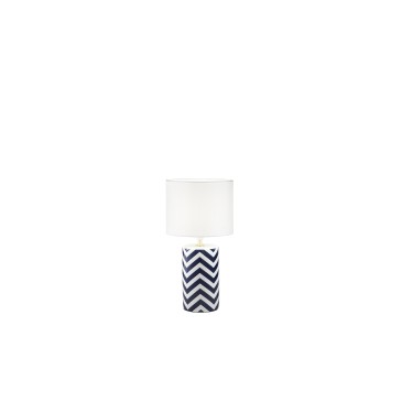 Weiße und blaue Keramiklampe E14