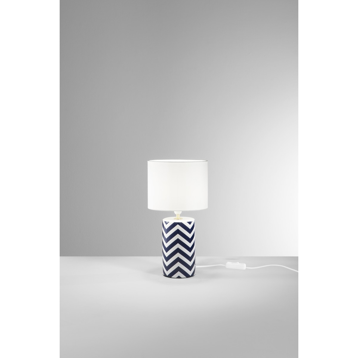 Lampe en céramique blanche et bleue ZENO, douille E14,...