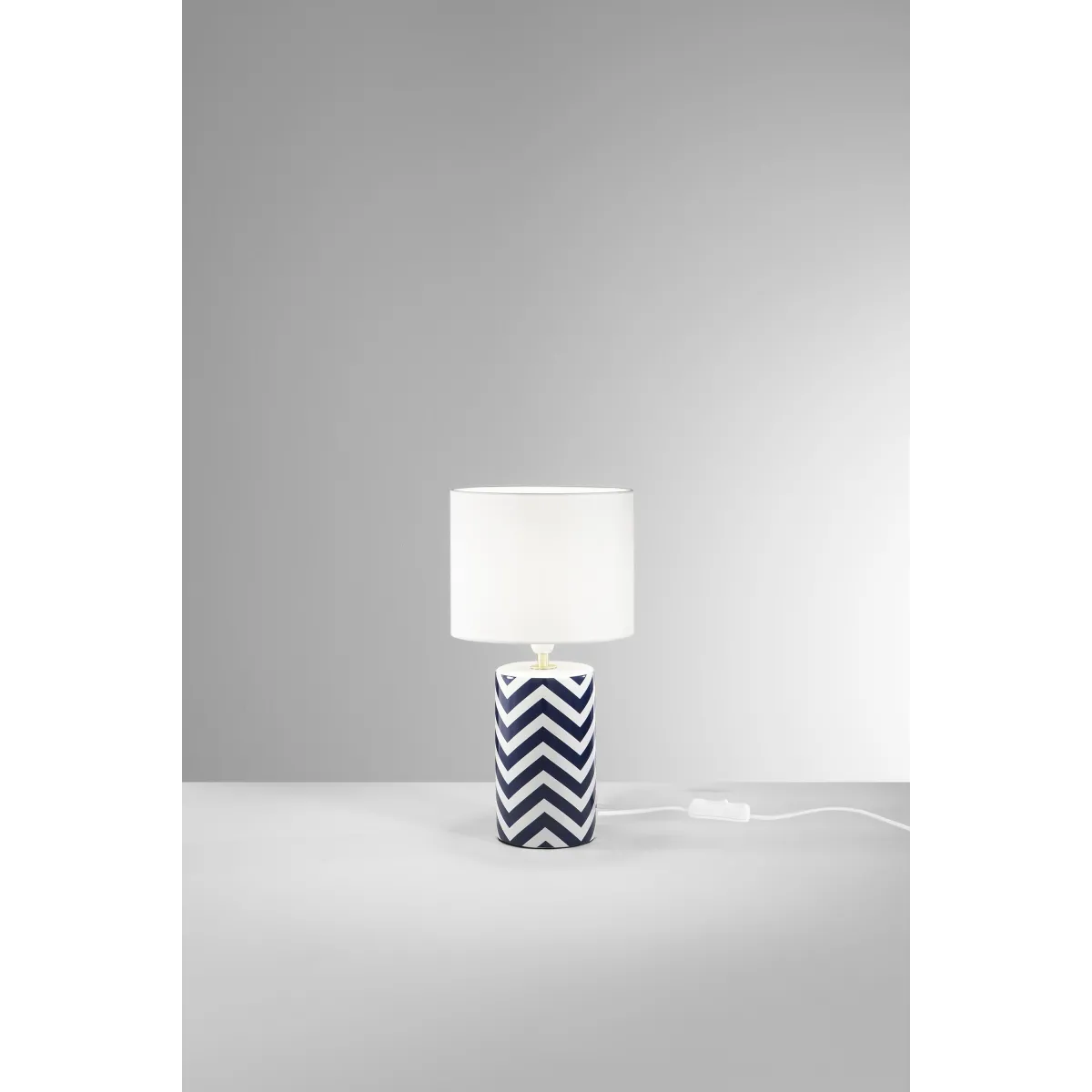 Lampe en céramique blanche et bleue ZENO, douille E14,...