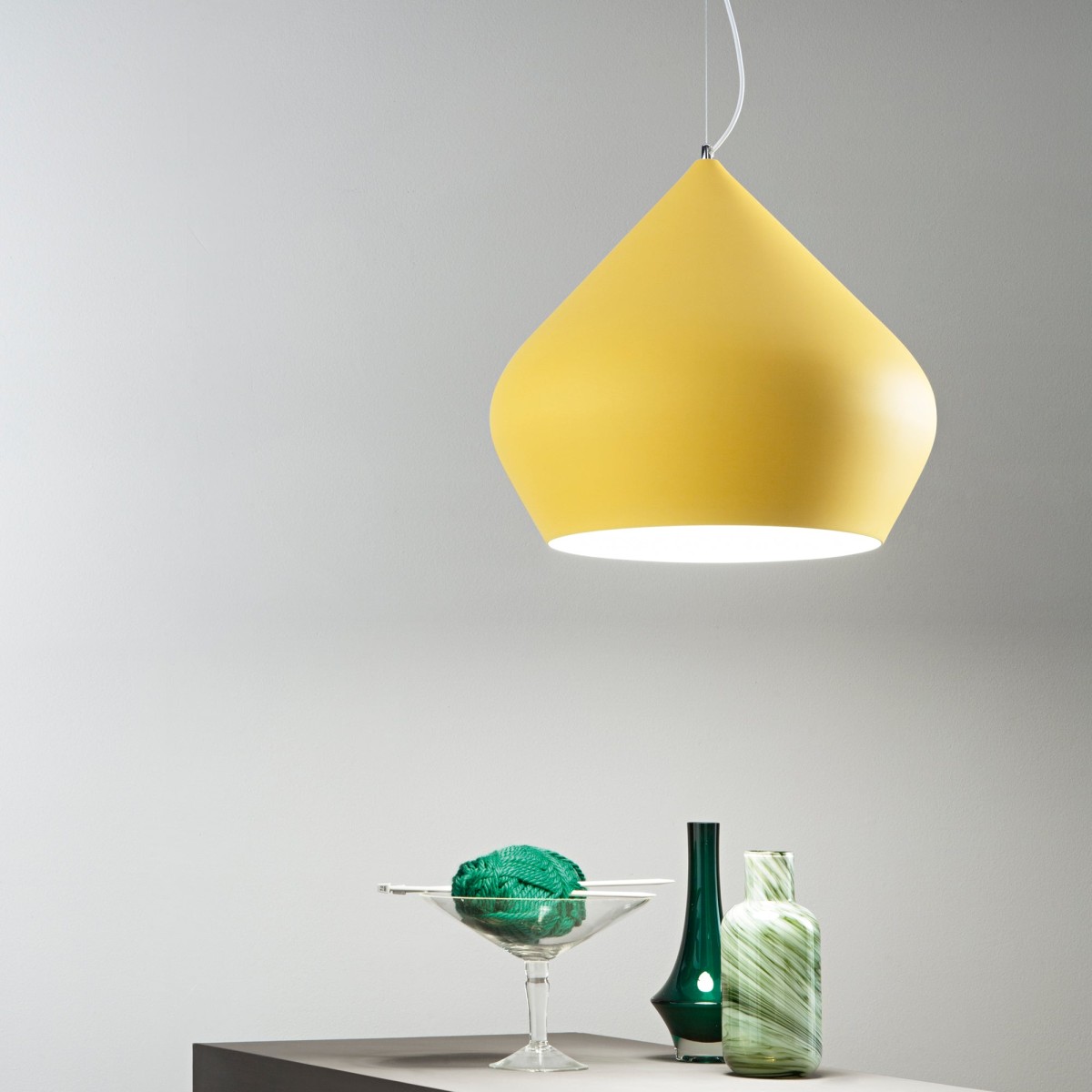 Suspension THOLOS jaune/blanc 1XE27 52X201CM