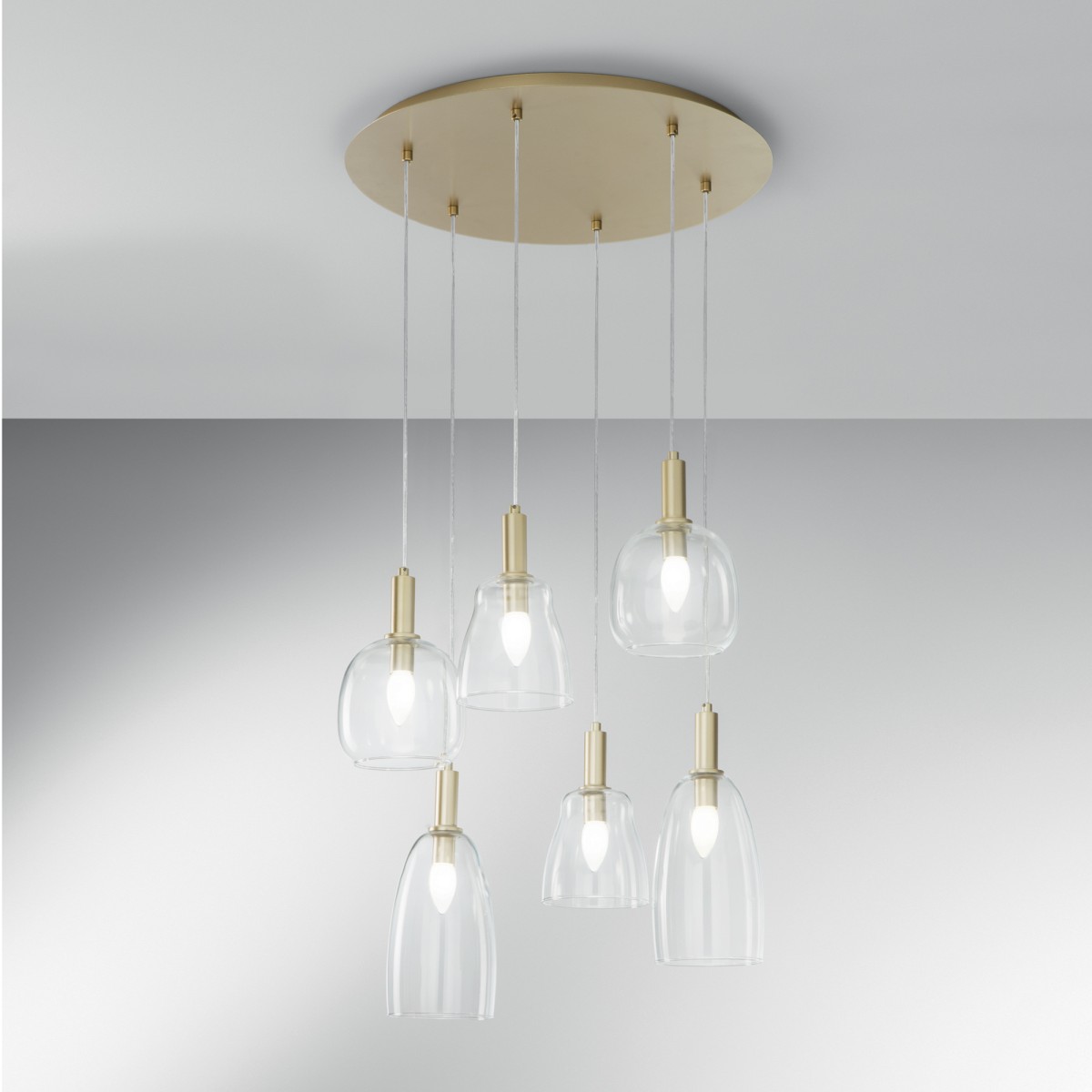 SOSPENSIONE BRANDY ORO 6XE14 60X50X150CM