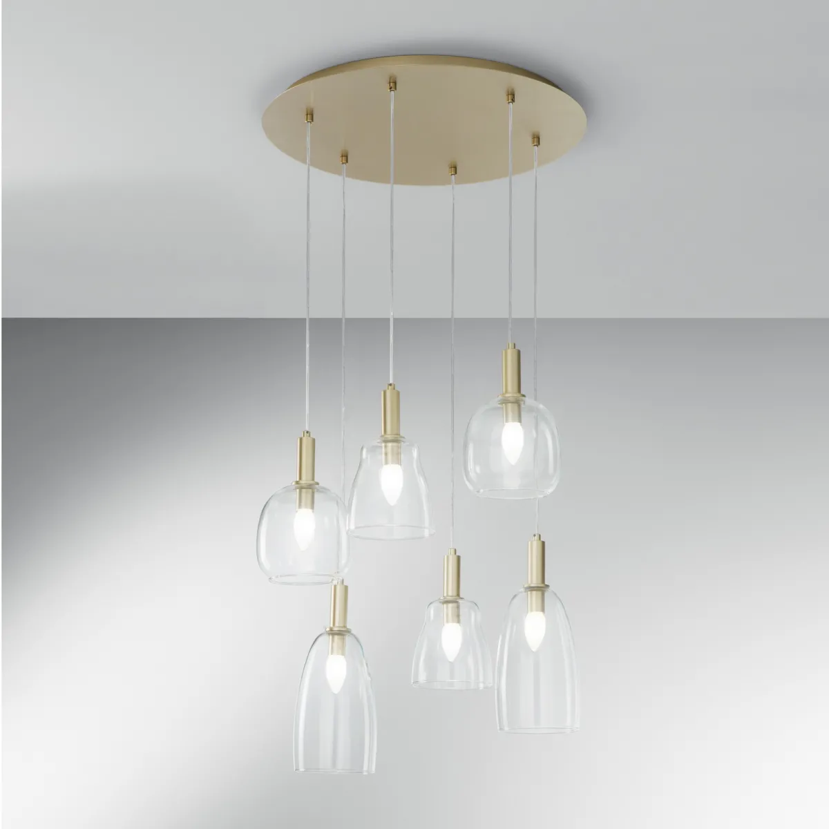 SOSPENSIONE BRANDY ORO 6XE14 60X50X150CM