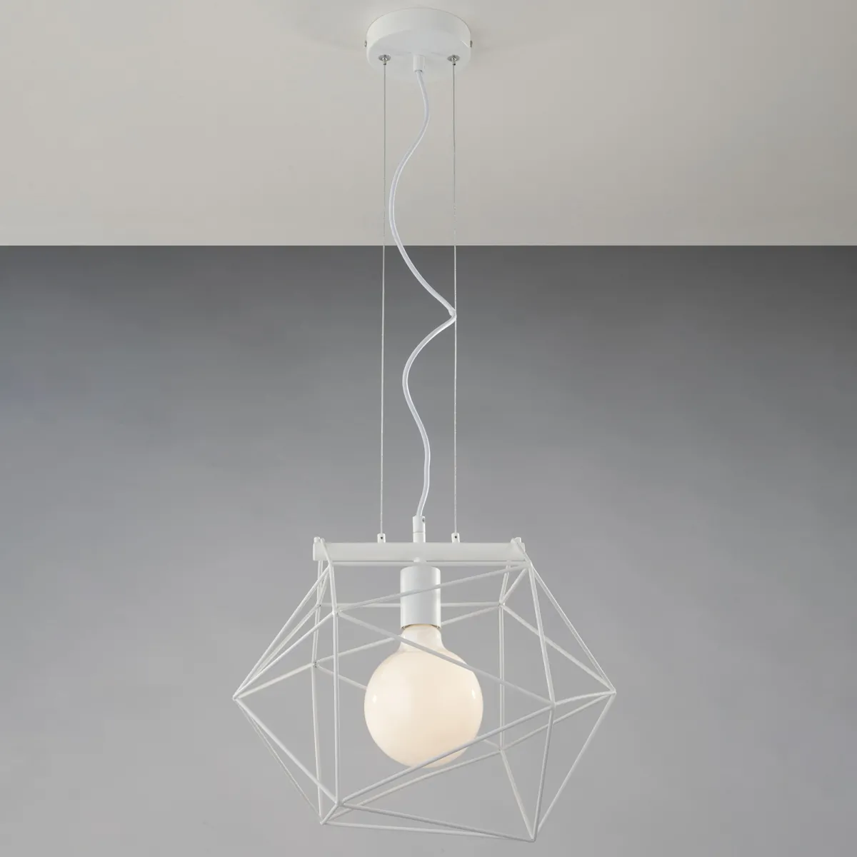 SOSPENSIONE ABRAXAS BIANCA 1XE27 40,5X29,5X150CM