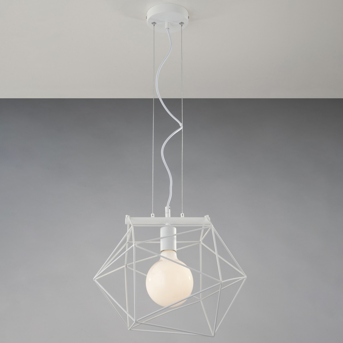 Suspension blanche ABRAXAS 1XE27 40,5 x 29,5 x 150 cm