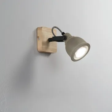 Spot GU10 gris et effet bois