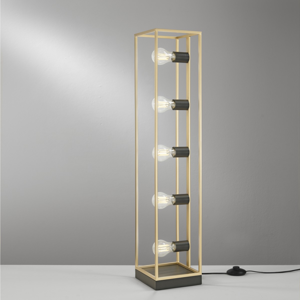 Lampadaire KIMERA noir/or 5 x E27 20 x 20 x 200 cm