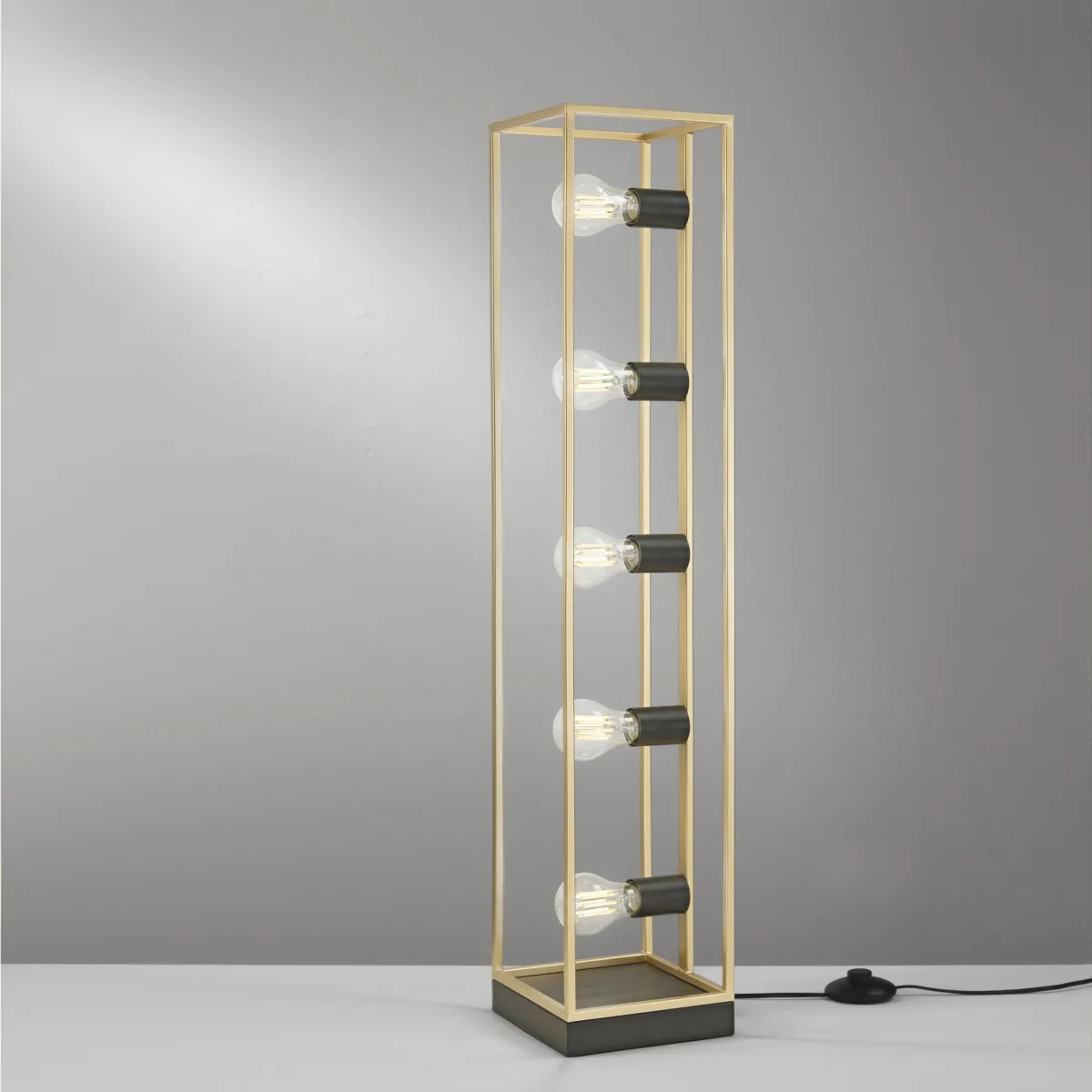 Lampadaire KIMERA noir/or 5 x E27 20 x 20 x 200 cm