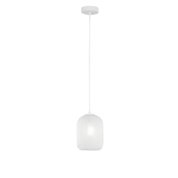 Suspension ovale blanche Ashford 1XE27 15X150CM