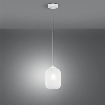 Suspension ovale blanche...