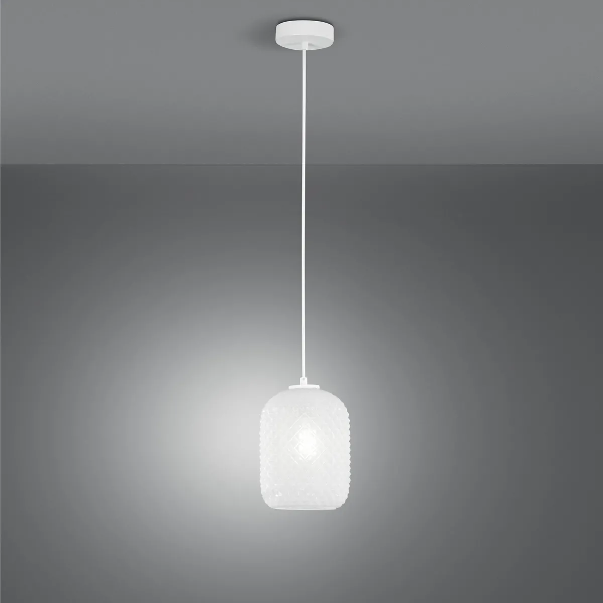 ASHFORD OVAL WEISSE AUFHÄNGUNG 1XE27 15X150CM