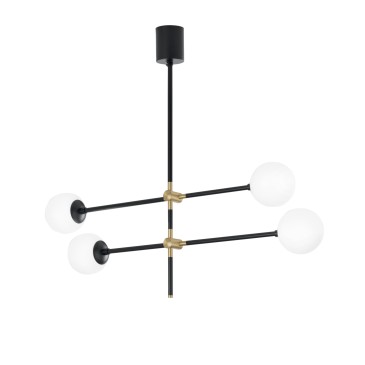 SOSPENSIONE ANTITESI NERA/ORO 4XE14 105,9X19,8X85CM