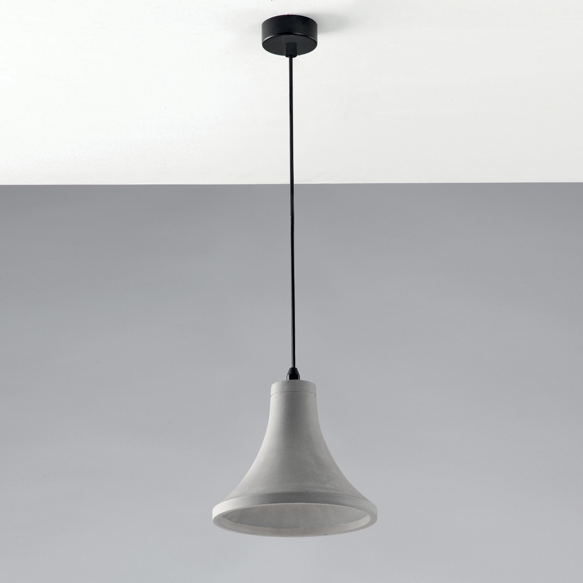 ANDO Hängeleuchte, geometrische Form, Grau, 1xE27, 22x150cm