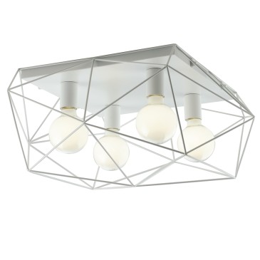 ABRAXAS Weiße Deckenleuchte 4xE27 41,7x40x26,5cm