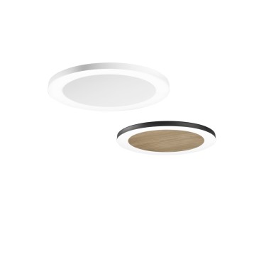 Plafonnier LED SAMSARA blanc/bois 35 W 5300 lm 40 x 4,2 cm