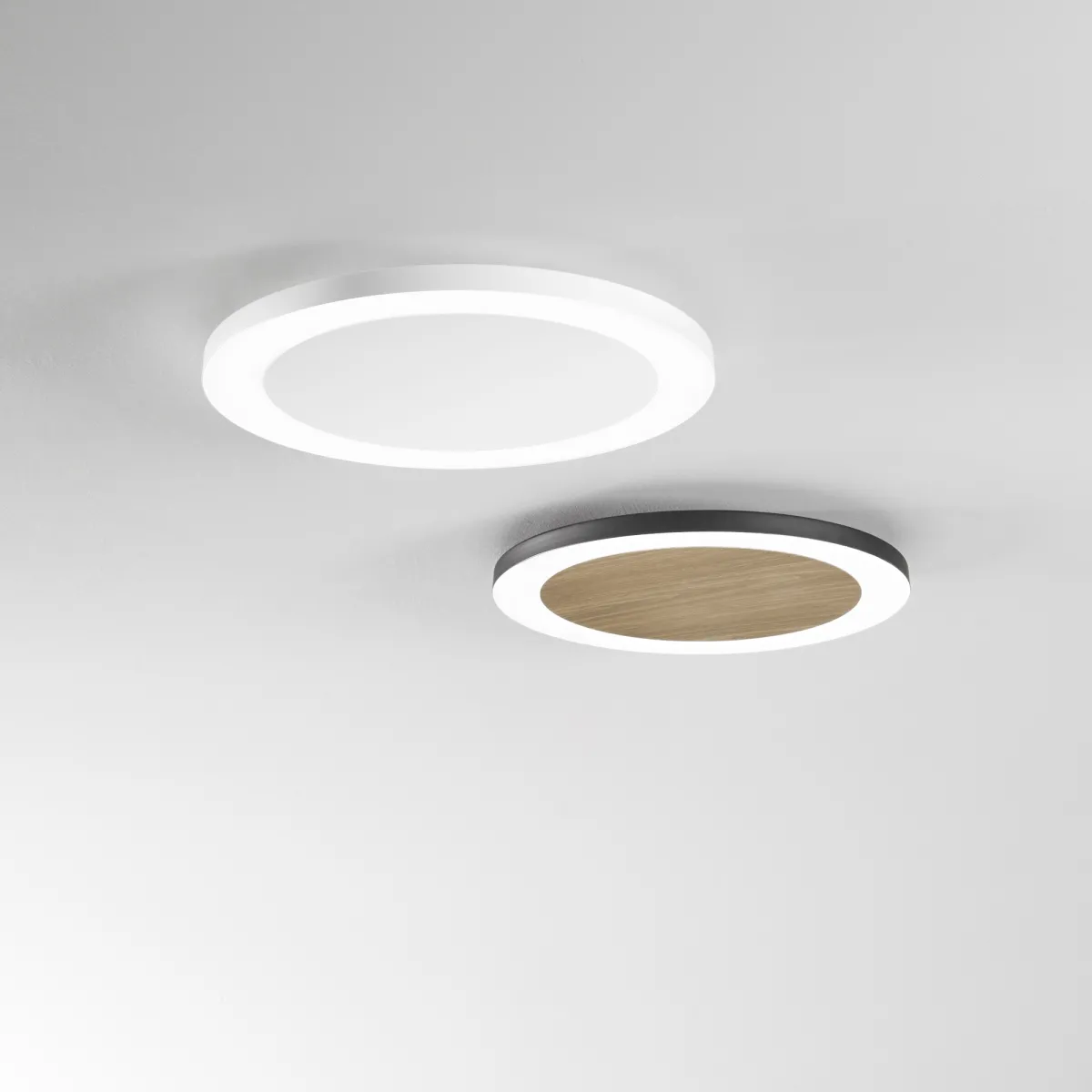 Plafonnier LED SAMSARA blanc/bois 35 W 5300 lm 40 x 4,2 cm
