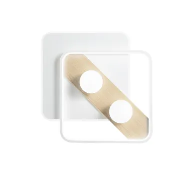 LED-Deckenleuchte Cricket, Weiß/Holz, 40 W, 4540 lm, 50 x 40 x 8 cm