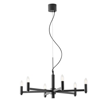 LAMPADARIO KAROL GRIGIO 6XE14 72X120CM