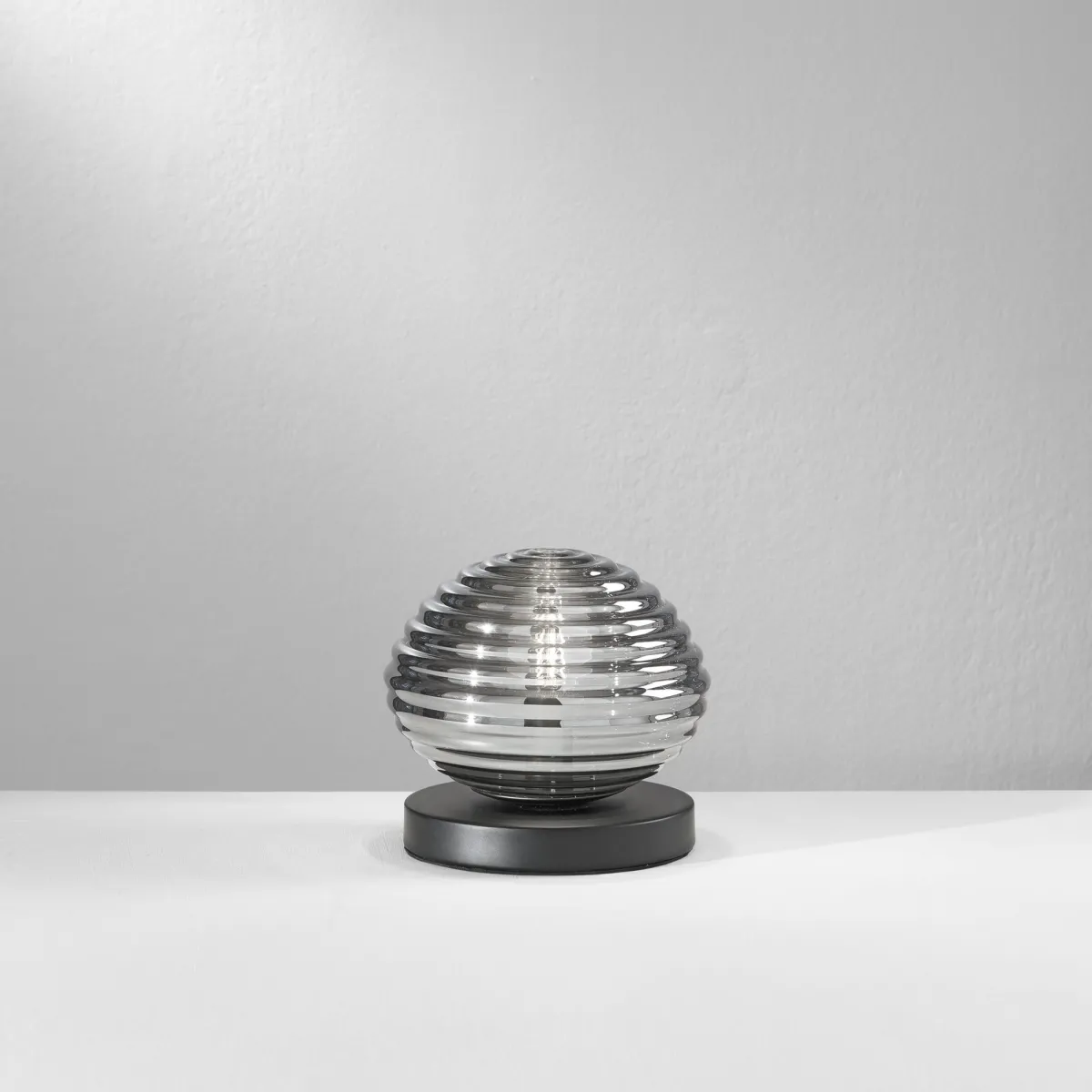 LUMETTO RIPPLE NERO/CROMO 1XE27 18X18X16,5CM