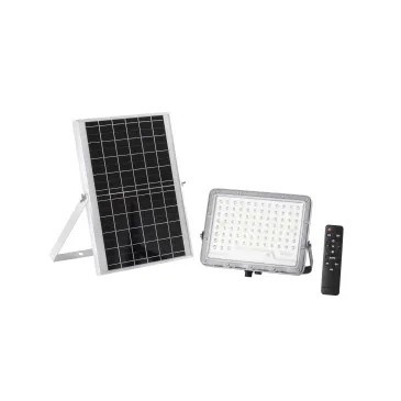 GLASER 1800LM 4000K Flutlicht mit Solarpanel, 3,2V 15Ah Akku, IP65, 24,25x4,77x21,9cm