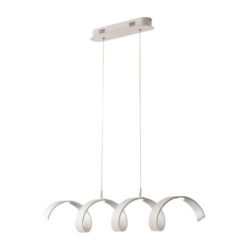 Suspension LED HELIX blanche et argentée 20 W 1680 lm 4000 K 80 x 13,5 x 120 cm