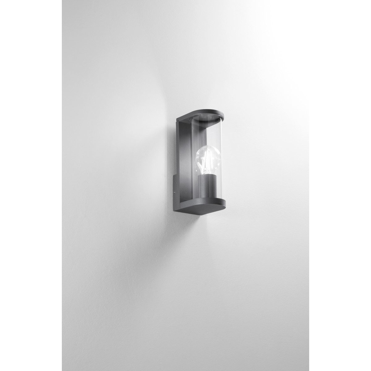 ROSEN ANTHRAZIT-WANDLEUCHTE AUS ALUMINIUM + GLAS 1XE27...