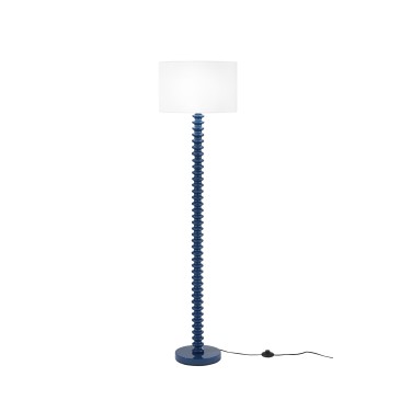 SULTAN BLUE STEHLAMPE AUS METALL + SAMT, 1 x E27, 15 W, Lampendurchmesser 40 x H 20 cm, Gestell 40 x 40 x 153 cm