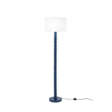 SULTAN BLUE STEHLAMPE AUS METALL + SAMT, 1 x E27, 15 W, Lampendurchmesser 40 x H 20 cm, Gestell 40 x 40 x 153 cm