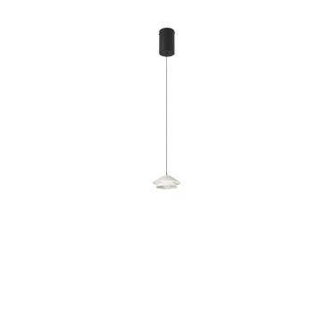 Suspension LED blanche ATREO en métal et aluminium 5W 3000K D13X200CM