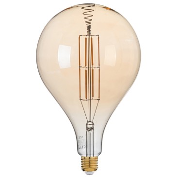 GLS160 E27 LED-Glühlampe mit bernsteinfarbenem Glühfaden, 8 W, 730 lm, 2500 K, 300° Abstrahlwinkel, 160 x 263 mm, 15000 h, Farbw