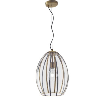 Chester Suspension Klar/Messing 1xE27 30x30x137cm
