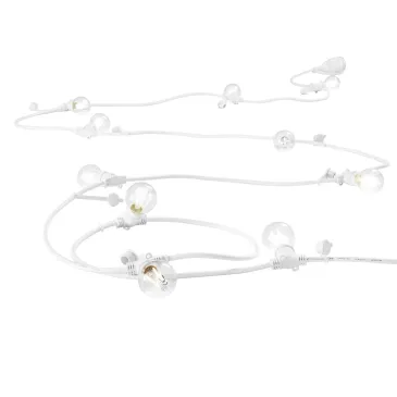 STRINGA ELETTRIFICATA PICNIC BIANCA 10XE14 IP54 CON SPINA SCHUKO 500CM